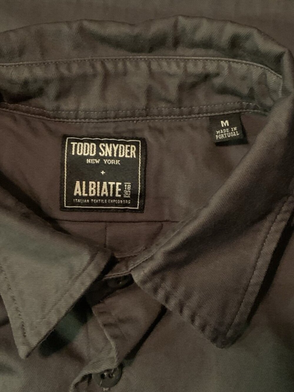 Todd Snyder + Albiate Utility Shirt SS Men's M Olive Green Made in Portugal RARE - Picture 3 of 8